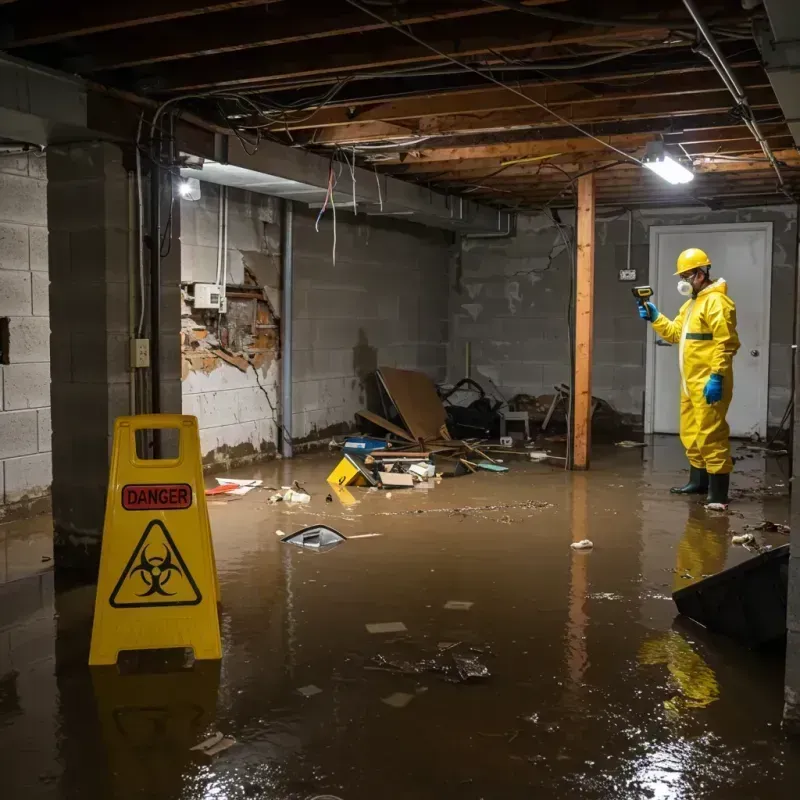 Flooded Basement Electrical Hazard in Mechanic Falls, ME Property